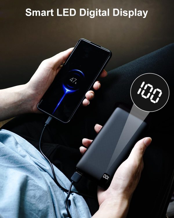 IXNINE Power Bank 26800mAh Portable Charger, 22.5W Fast Charging PD QC 3.0 Compact External Battery Pack with LED Display and 4 USB Outputs for Cellphone Tablet - Image 5