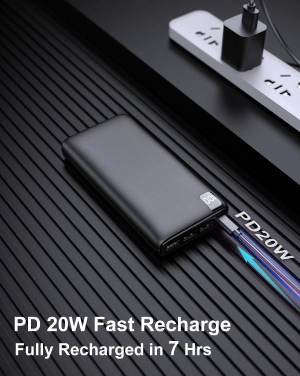IXNINE Power Bank 26800mAh Portable Charger, 22.5W Fast Charging PD QC 3.0 Compact External Battery Pack with LED Display and 4 USB Outputs for Cellphone Tablet - Image 6