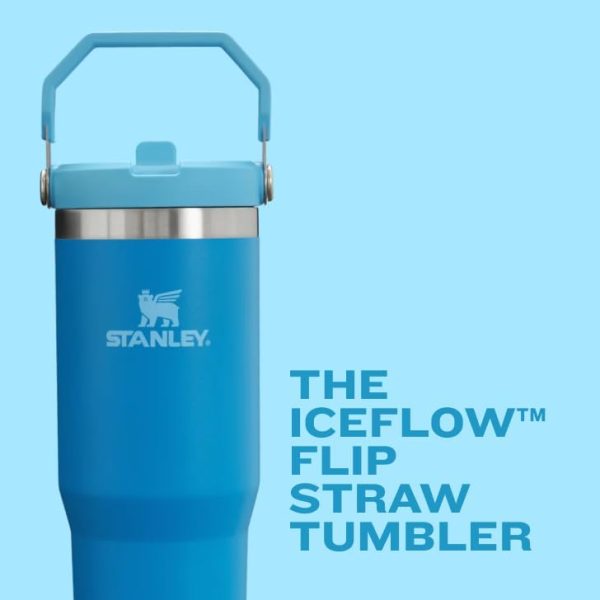 STANLEY IceFlow Stainless Steel Tumbler with Straw - Vacuum Insulated Water Bottle for Home, Office or Car - Reusable Cup with Straw Leak Resistant Flip - Cold for 12 Hours or Iced for 2 Days (Cream) - Image 4