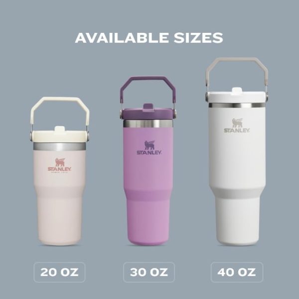 STANLEY IceFlow Stainless Steel Tumbler with Straw - Vacuum Insulated Water Bottle for Home, Office or Car - Reusable Cup with Straw Leak Resistant Flip - Cold for 12 Hours or Iced for 2 Days (Cream) - Image 7